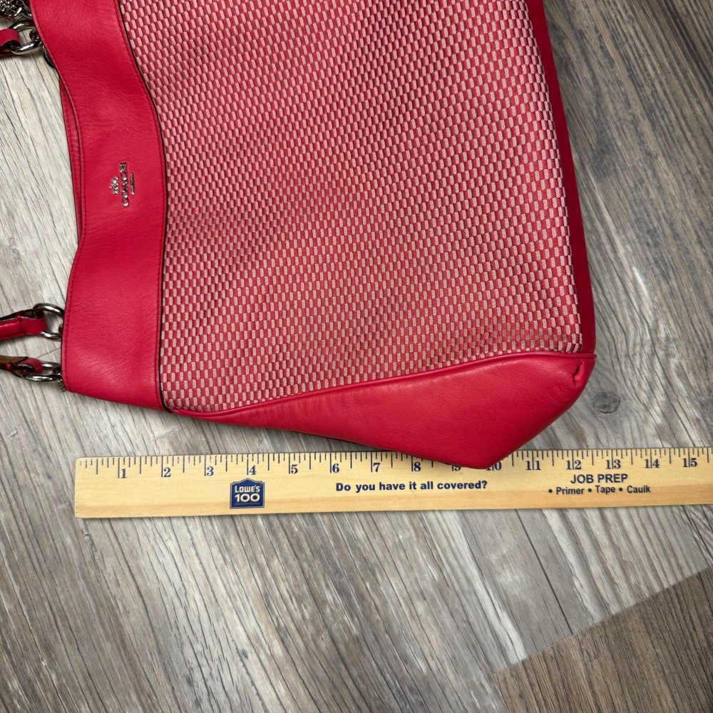 Coach Lexy Legacy Jacquard Hot Pink Leather Hobo Barbiecore Shoulder Bag F57540 - Picture 12 of 16
